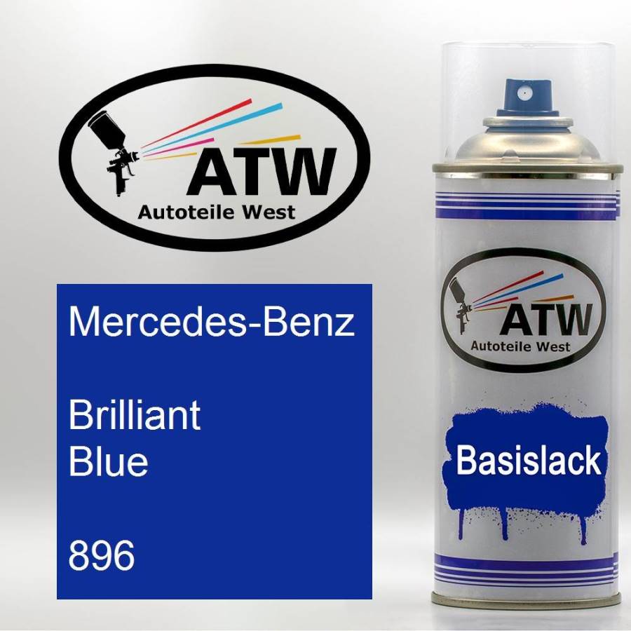 Mercedes-Benz, Brilliant Blue, 896: 400ml Sprühdose, von ATW Autoteile West.